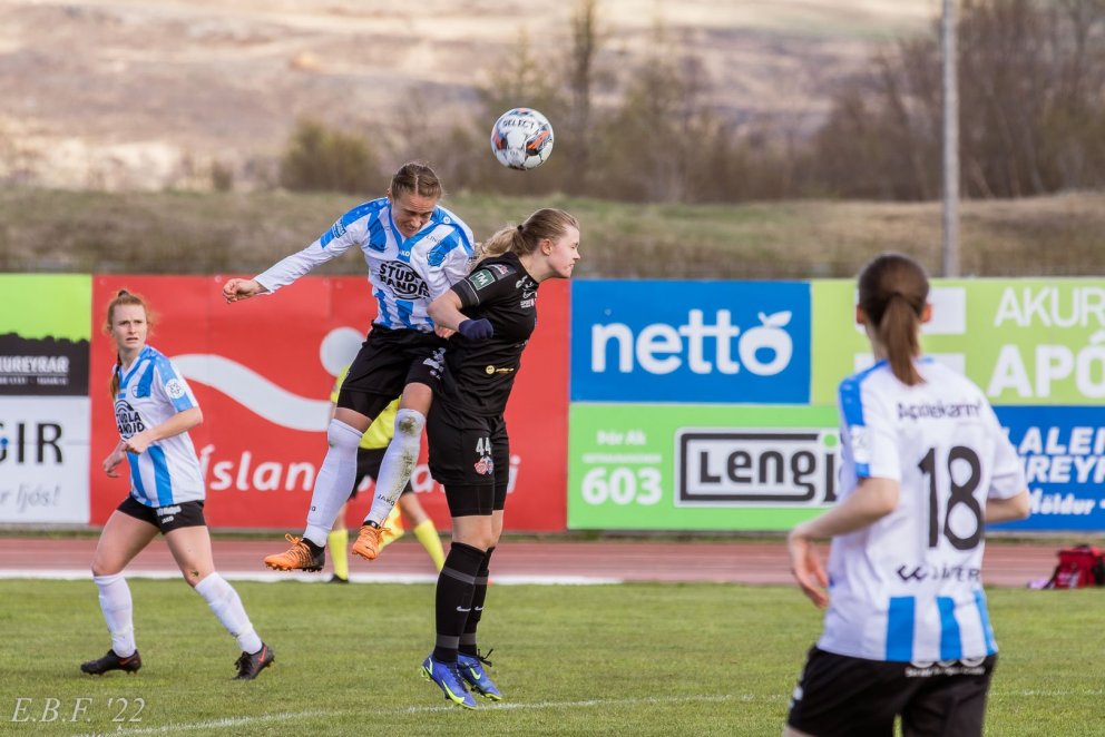 Vigdís Edda Friðriksdóttir í leik með Þór/KA gegn Selfossi. Mynd: Egill Bjarni Friðjónsson.
