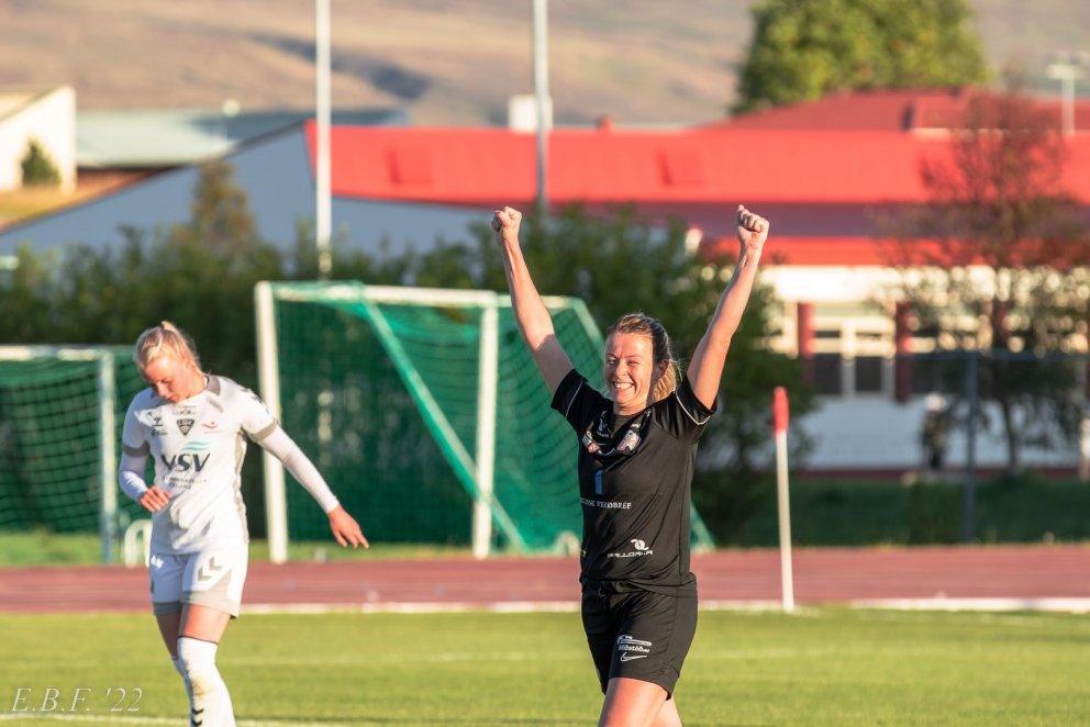 Sandra María Jessen fagnar marki gegn ÍBV sumarið 2022. Mynd: Egill Bjarni Friðjónsson