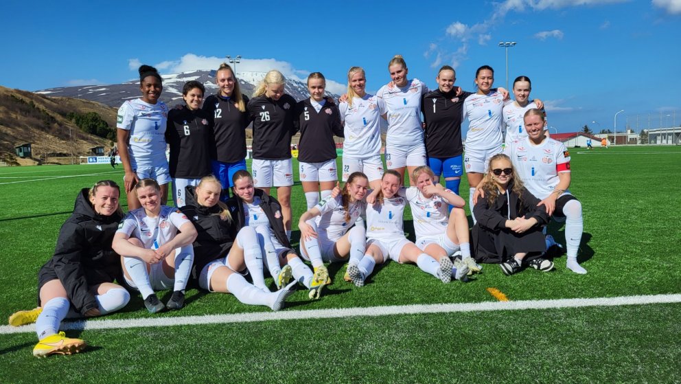 Að loknum æfingaleik gegn Tindastóli á Sauðárkróki á sumardaginn fyrsta.