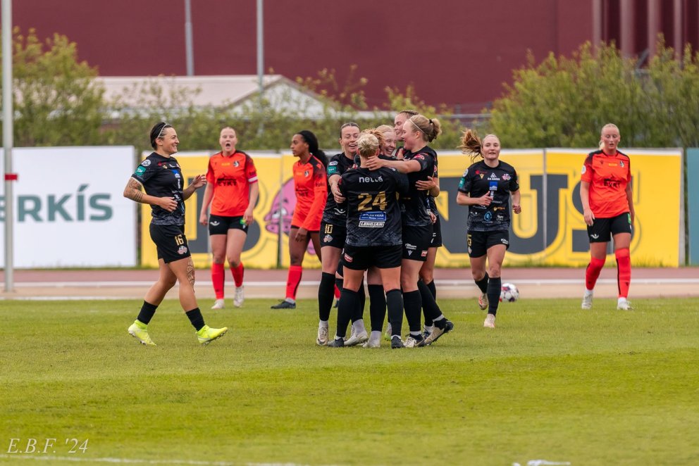 Frá leik liðanna á Akureyri í byrjun júní. Mynd: Egill Bjarni Friðjónsson.