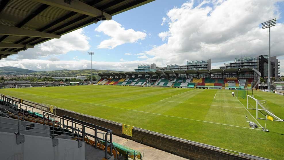 Tallaght Stadium í Dublin þar sem leikur Íslands og Írlands fer fram. Myndin er tekin af vef UEFA.
