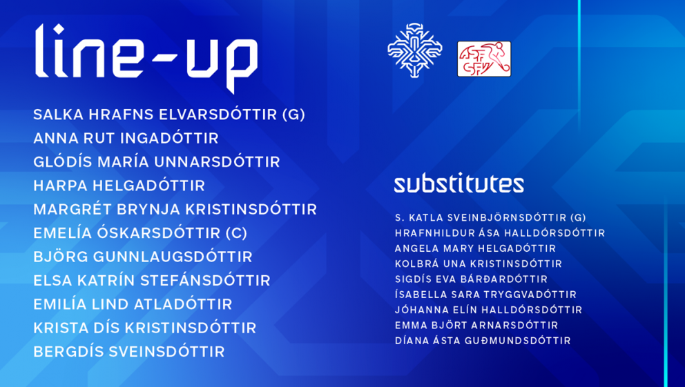 Hópurinn gegn Sviss í dag.