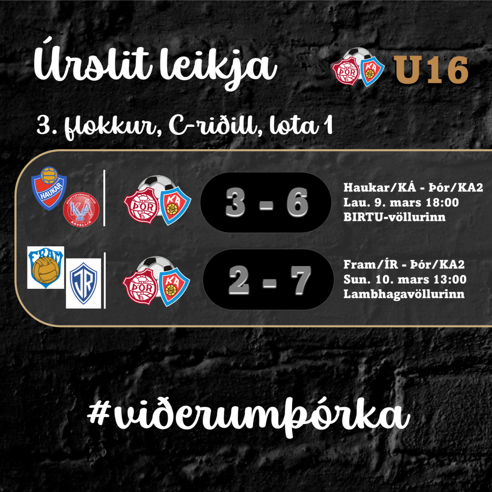 U16: Tvær þrennur, tveir sigrar, sex stig!
