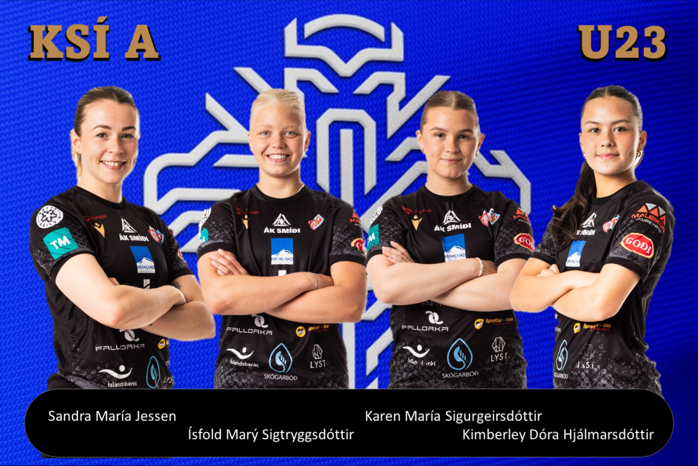 Glæsilegir fulltrúar félagsins í A-landsliðinu og U23 landsliðshópnum.