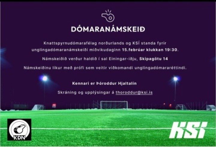 Ókeypis byrjendanámskeið fyrir knattspyrnudómara