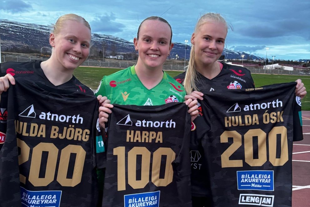 Hulda Björg Hannesdóttir, Harpa Jóhannsdóttir og Hulda Ósk Jónsdóttir. Myndasmiður: Agnes Birta Stef…