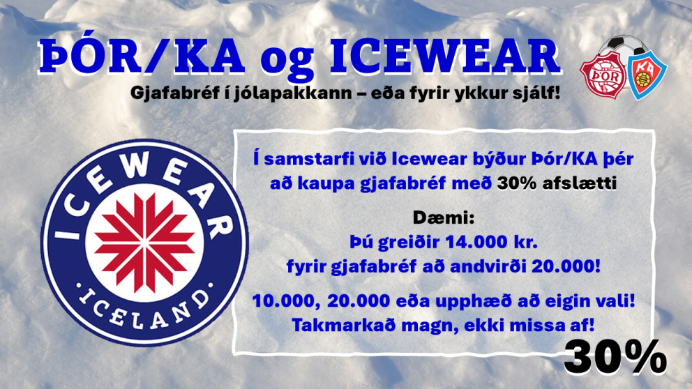 Gjafabréf í Icewear með 30% afslætti