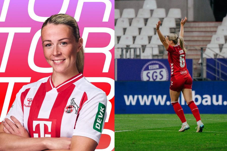 Sandra María Jessen - tvö mörk í kvöld og maður leiksins í fyrsta sigri Kölnarliðsins. Myndirnar eru…