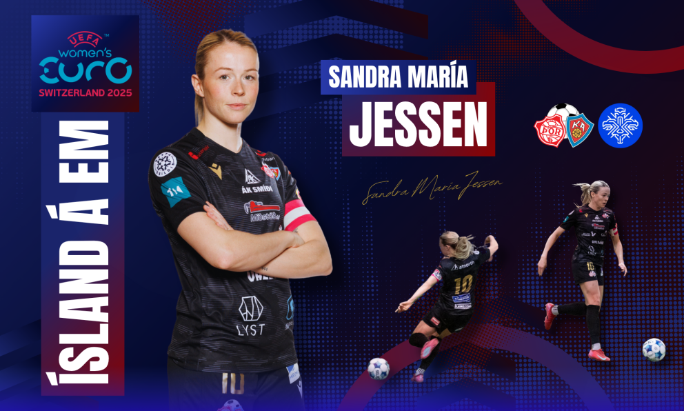 Sandra María með landsliðinu á EM