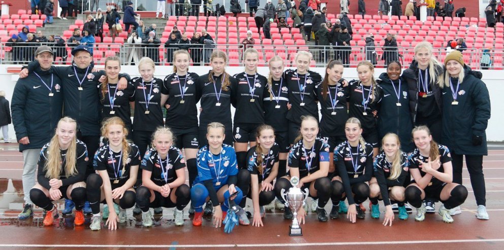 Bikarmeistararnir. Fremri röð frá vinstri: Júlía Margrét Sveinsdóttir, Arna Rut Orradóttir, Emelía Ó…