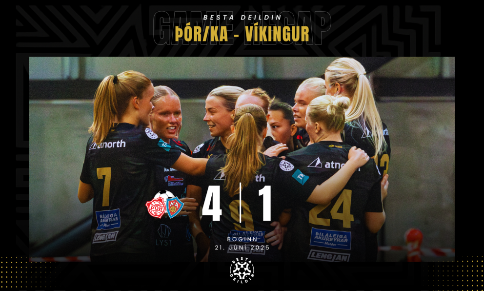 Leikmenn Þórs/KA fagna marki Agnesar Birtu Stefánsdóttur sem kom Þór/KA í 1-0. Mynd: Ármann Hinrik.
…