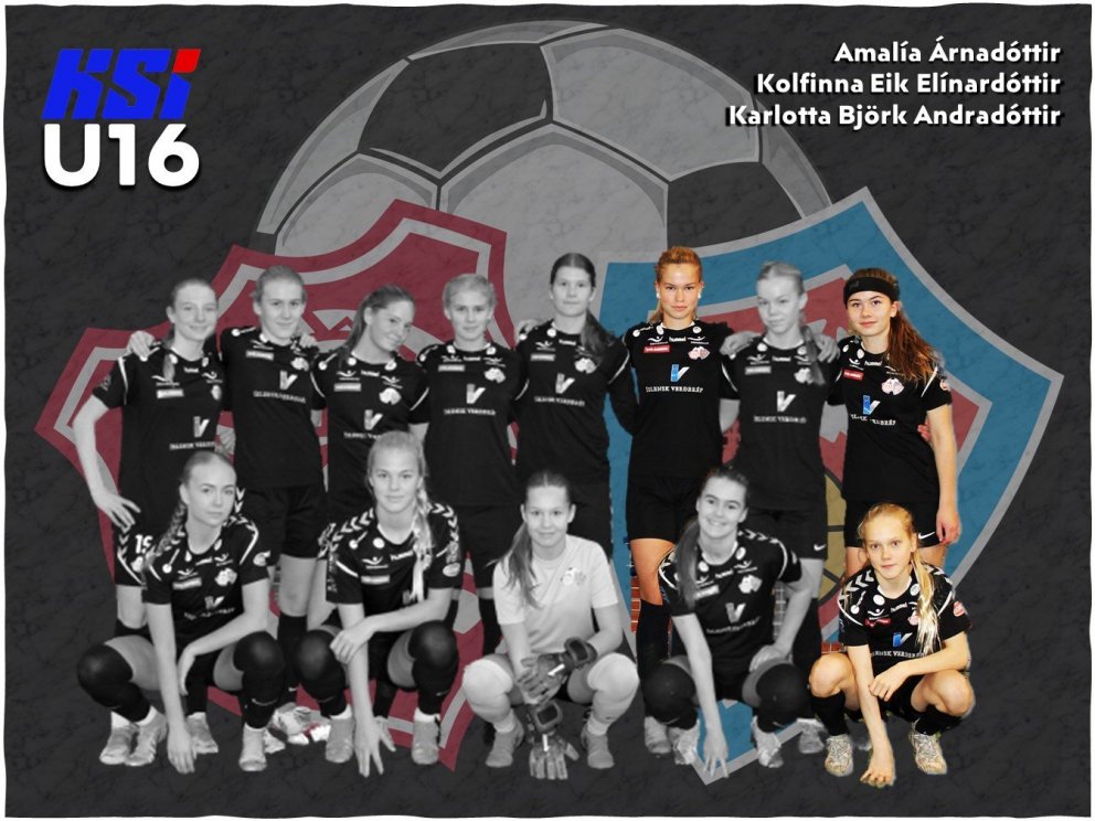 Hér eru þær Amalía Árnadóttir, Kolfinna Eik Elínardóttir og Karlotta Björk Andradóttir ásamt liðsfél…