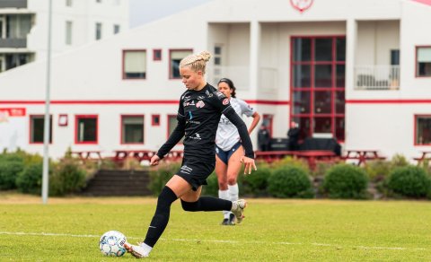 Ísfold Marý Sigtryggsdóttir í lokaleik Íslandsmótsins í sumar, gegn Keflavík. Mynd: Egill Bjarni Fri…