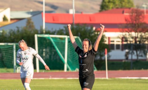Sandra María Jessen fagnar marki gegn ÍBV sumarið 2022. Mynd: Egill Bjarni Friðjónsson