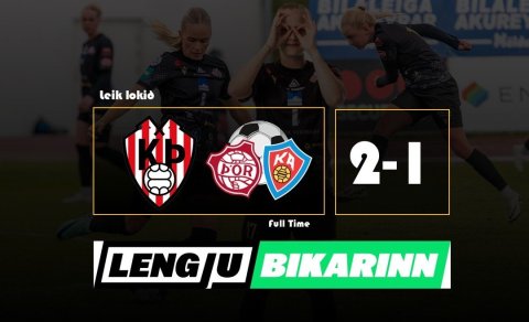 Emelía Ósk Krüger skoraði eina mark liðsins gegn Þrótti eftir sendingu frá Margréti Árnadóttur.