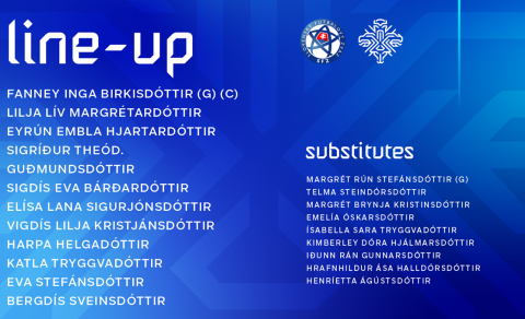 Liðsskipan í leiknum gegn Slóvakíu. Iðunn Rán og Kimberley Dóra komu ekki við sögu í leiknum.