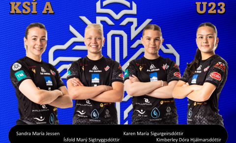 Glæsilegir fulltrúar félagsins í A-landsliðinu og U23 landsliðshópnum.
