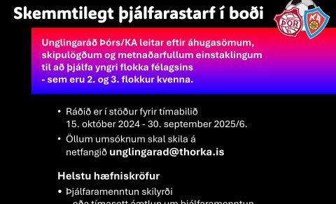 Þór/KA auglýsir eftir þjálfurum yngri flokka félagsins