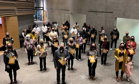 Frá afhendingu styrkja úr sjóðnum. Myndin er tekin af kea.is.