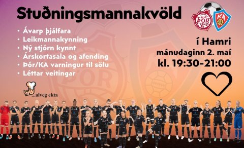 Stuðningsmannakvöld í kvöld