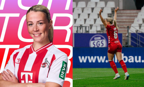 Sandra María Jessen - tvö mörk í kvöld og maður leiksins í fyrsta sigri Kölnarliðsins. Myndirnar eru…