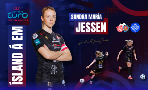 Sandra María með landsliðinu á EM