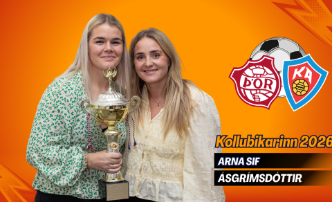 Arna Sif Ásgrímsdóttir, handhafi Kollubikarsins 2026, og Ágústa Kristinsdóttir, vinkona, þjálfari og&hellip;