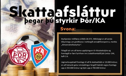 Fjárframlag veitir skattaafslátt